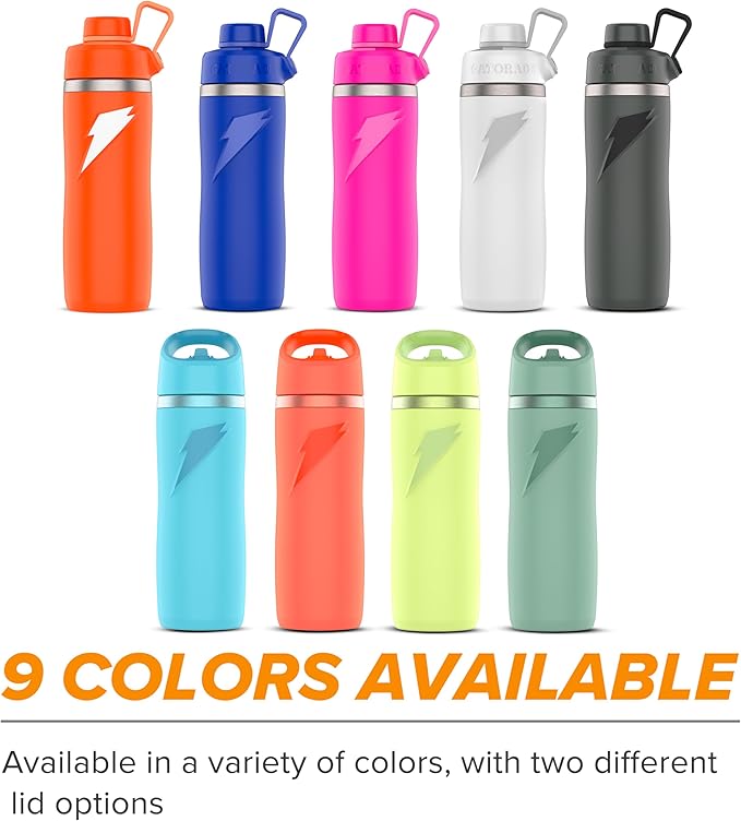 Gatorade 'Overtime' 22oz Stainless Steel Water Bottle, Straw Cap, Coral