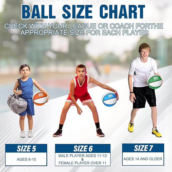 Libima 24 Pcs Rubber Basketballs Bulk with Pump Official Size Multicolor Basket Balls Youth Streetballs Set for Adult Boys Girls Gifts Indoor Outdoor Training Practice