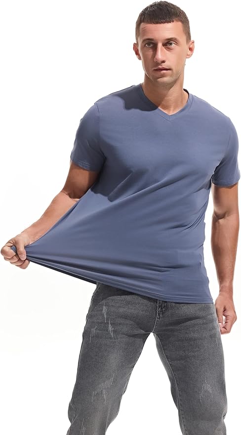 Men’s Modern Fitted V-Neck T-Shirt Premium Comfort Undershirt