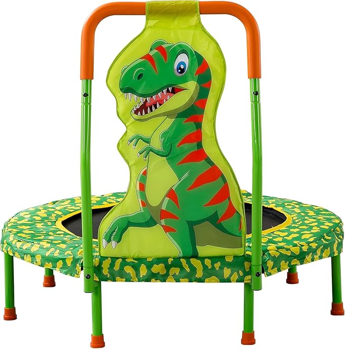 36-inch mini trampoline for toddlers with safety handlebar for indoor and outdoor use