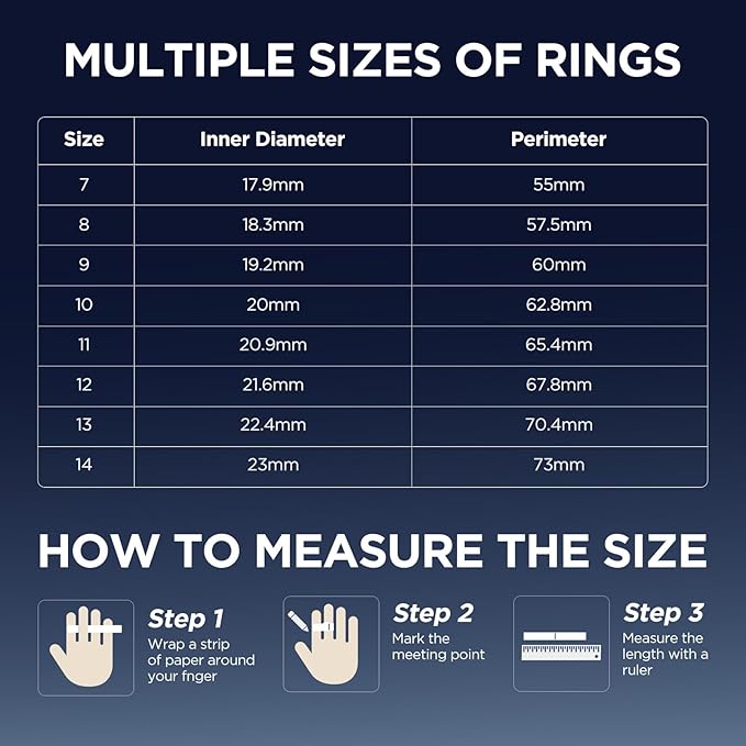 Fitness Tracker, Smart Ring for Women Men, Fitness Ring with Sleep Tracker, 24/7 Heart Rate Monitor, Health Activity Trackers, Step Counter,Calorie Pedometer,No Subscription,for iOS Android(Black,#7)
