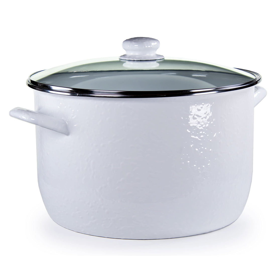 18qt Enamelware Stock Pot with Stainless Steel Trim