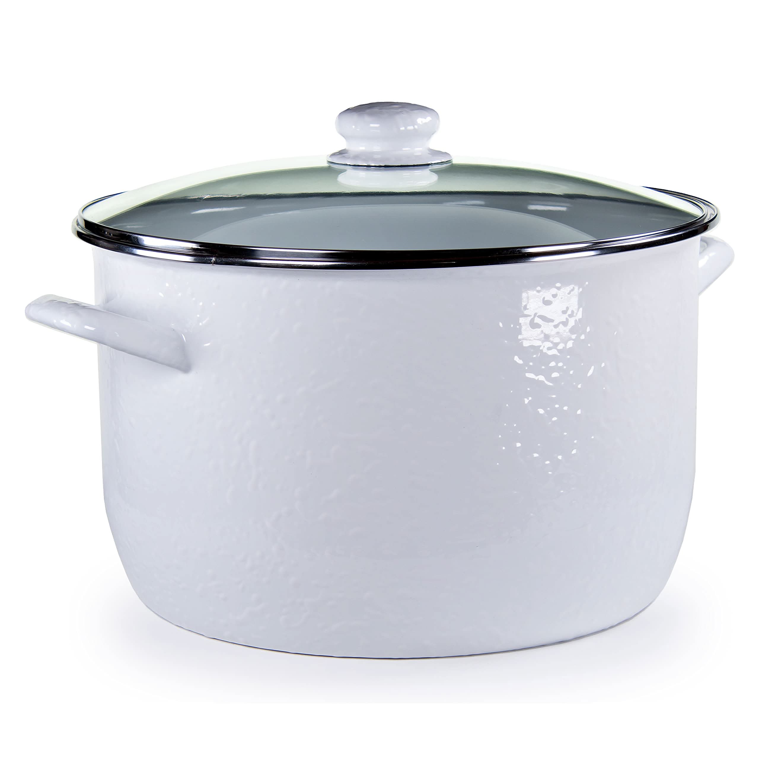 18qt Enamelware Stock Pot with Stainless Steel Trim