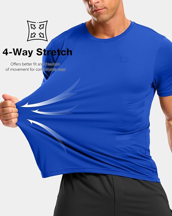 Men's Quick-Dry Athletic Short Sleeve Running & Workout Gym Shirt