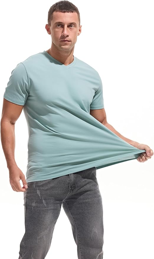 Men’s Modern Fitted V-Neck T-Shirt Premium Comfort Undershirt