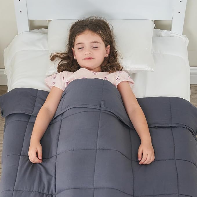 yescool Weighted Blanket (3 lbs, 36" x 48", Grey) Cooling Heavy Blanket for Sleeping Perfect for 20-40 lbs, Breathable Blanket with Premium Glass Bead, Machine Washable
