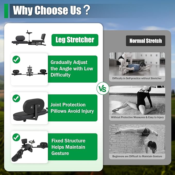 YIYIBYUS Leg Stretcher, 220LBS Splits Machine for Flexibility Kids Adults, Heavy Duty Steel Frame Leg Stretching Training Machine for Home Gym