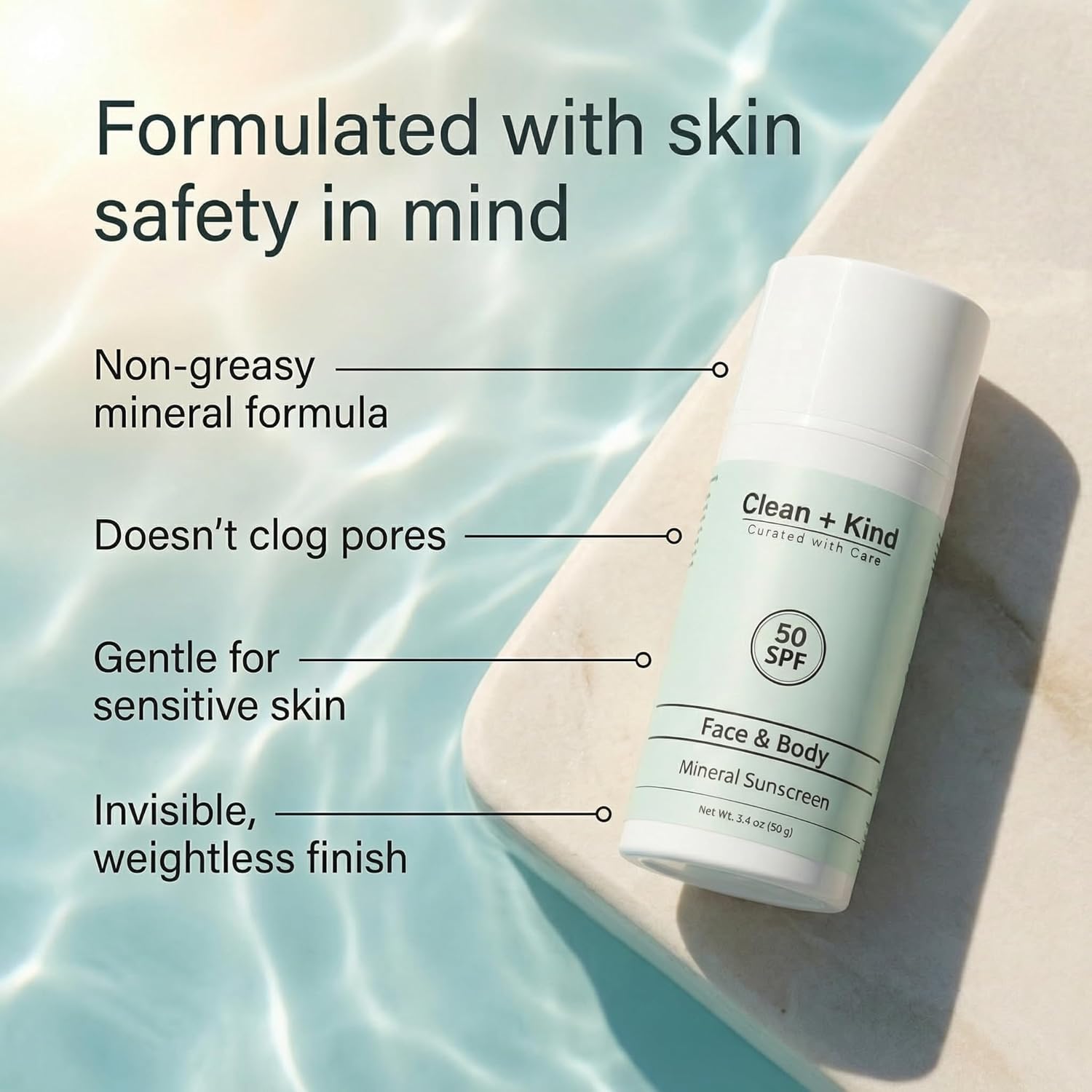 Tallow Mineral Sunscreen SPF 50 for Face and Body 3.4 oz - Image 3