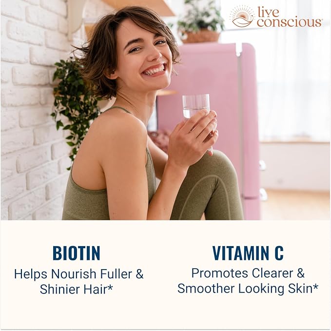Live Conscious Beyond Collagen Multi Collagen Powder - Types I, II, III, V & X | Keto Friendly, Hydrolyzed Blend with Biotin & Vitamin C (2-Pack)