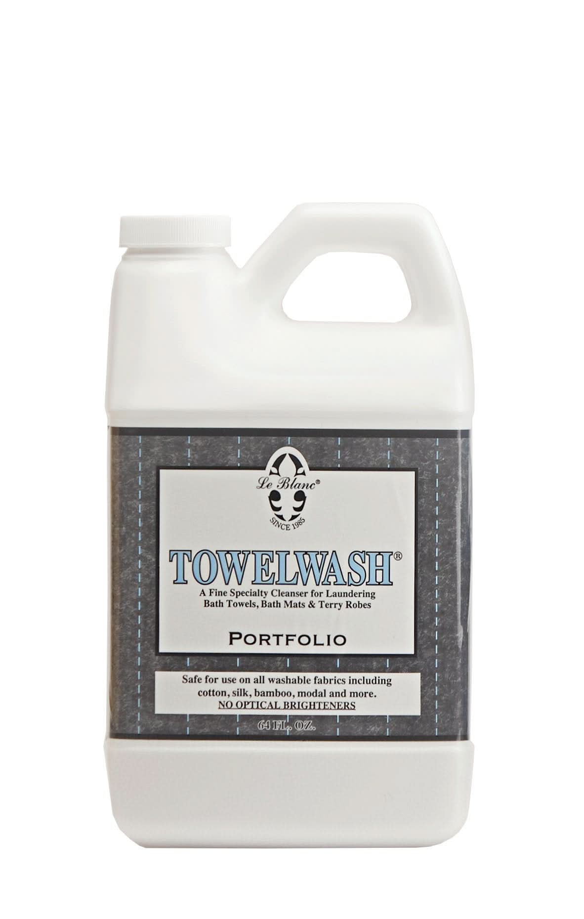 Bottle of Le Blanc Portfolio Towel Wash 64 oz featuring sophisticated fragrance profile