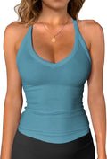 iGENJUN Workout Tops for Women Racerback Basic Tank Summer 2025 Camisole V Neck Slim Fit Ribbed Sleeveless