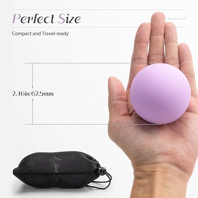 Massage Lacrosse Balls for Myofascial Release,Yoga Deep Tissue Massage,Trigger Point Therapy and Foot Plantar Fasciitis,Muscle Soreness Massager Ball (2 Packs) (Orange)
