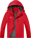 TEZO Mens Rain Jacket Waterproof with Hooded Hiking Coat Lightweight Windbreaker