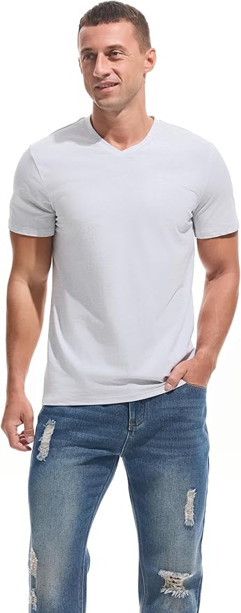 Men’s Modern Fitted V-Neck T-Shirt Premium Comfort Undershirt