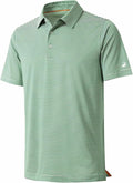 Men's performance striped golf polo with moisture-wicking fabric