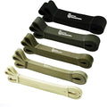 Gym Salvation Resistance Bands Set, 5 Exercise Bands, Black and Military Green Shades
