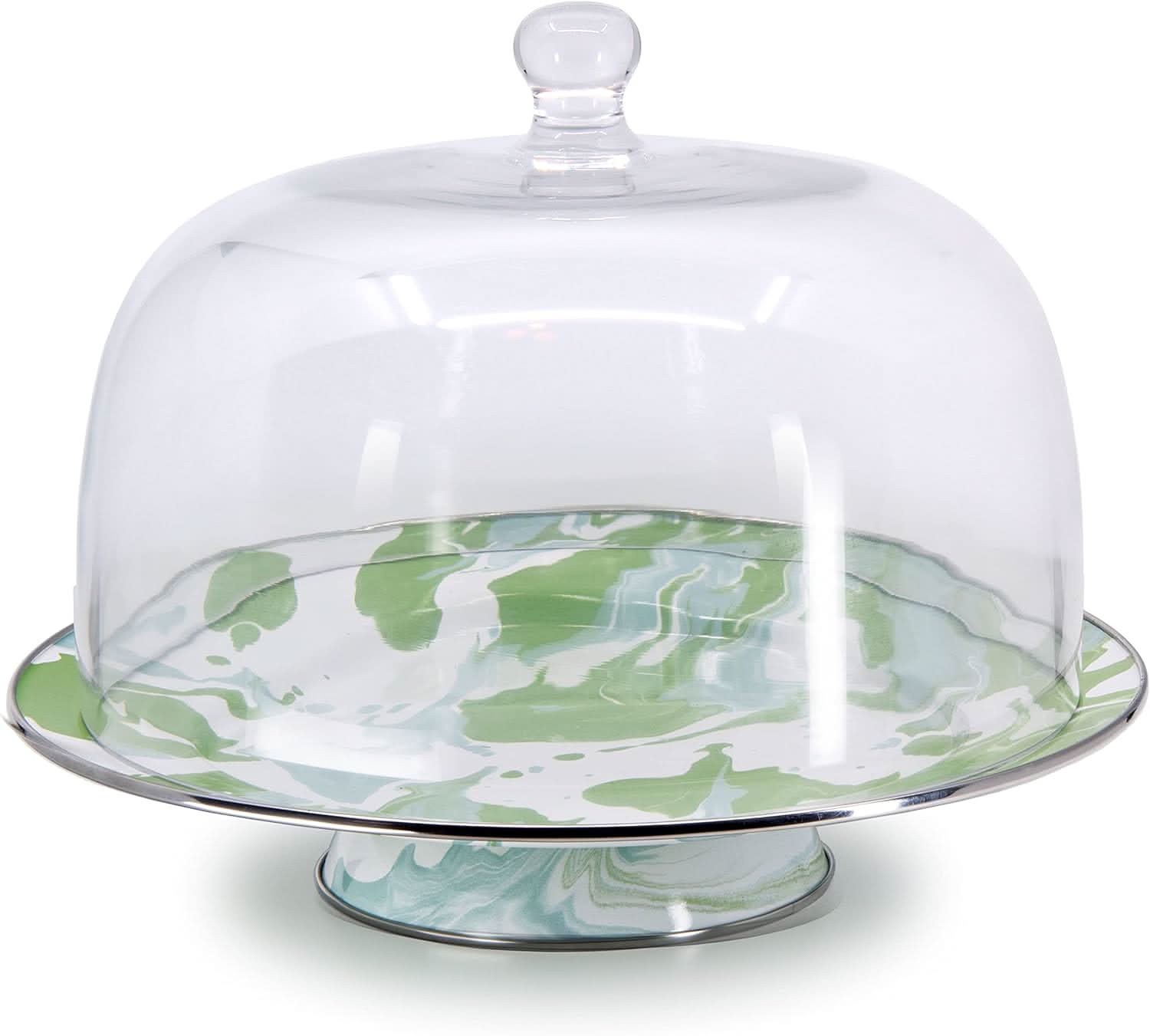 Modern Monet Enamelware Cake Plate for Artistic Table Styling