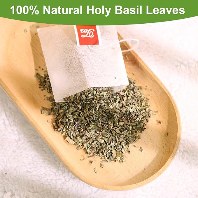 TEARELAE - Holy Basil Tea Bags - 60 Count - 100% Pure Natural Holy Basil Leaves - Aid in Digestion, Boost Immune System - Non-GMO - Caffeine-Free