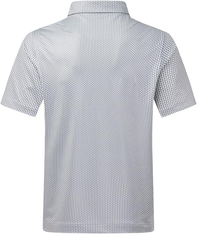 Men's Quick Dry Performance Polo Shirt - Athletic Print Golf Top