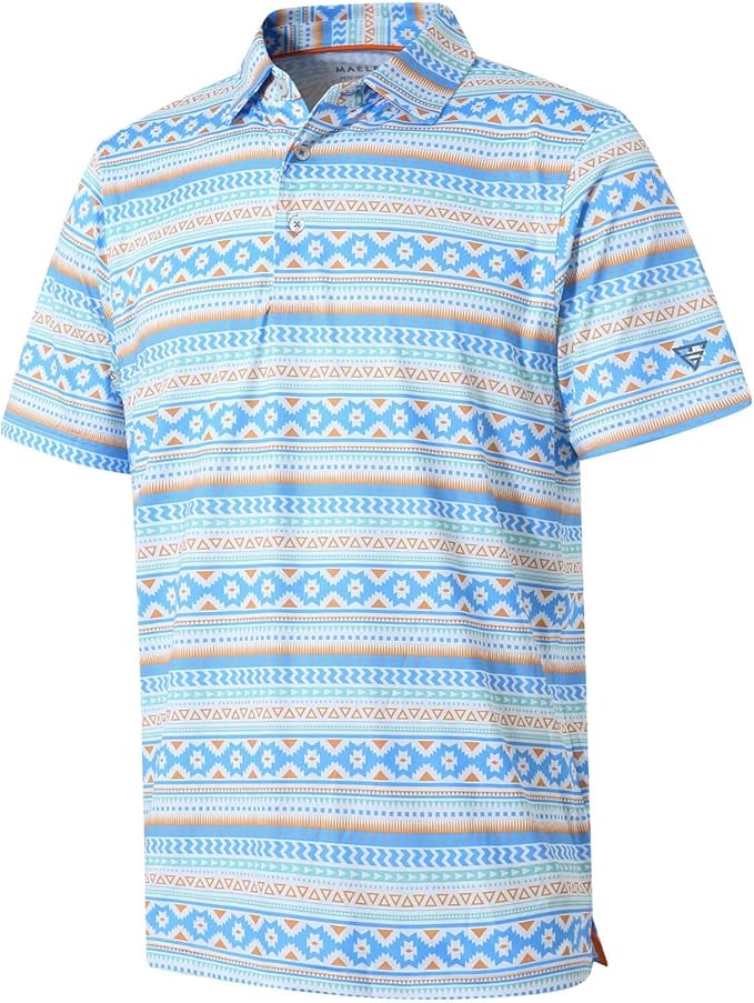 Men's Ironwave Fitness striped performance short sleeve golf polo shirt