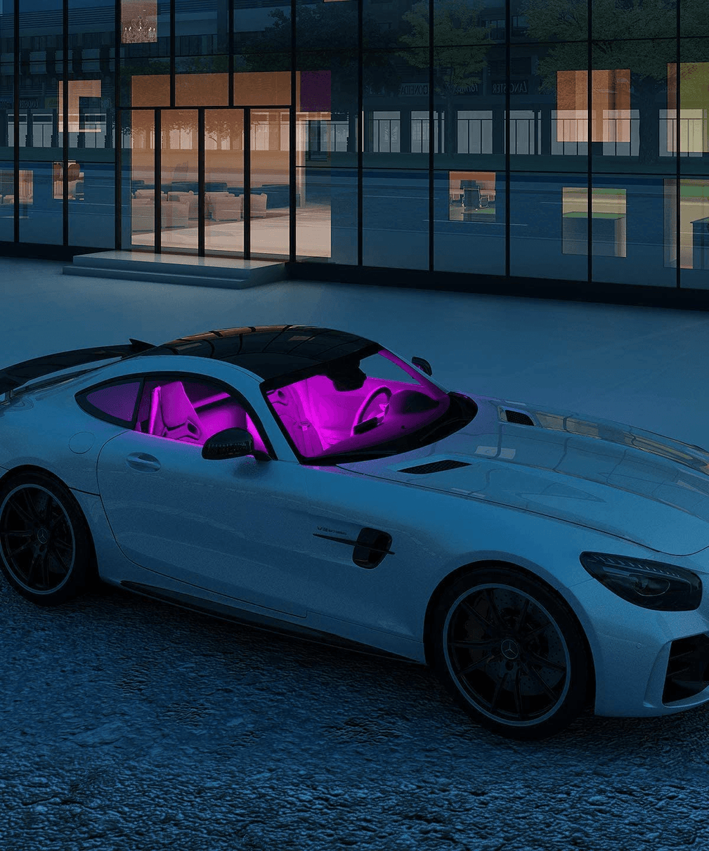 RGB LED Car Strip Lights with App Control & Music Sync Waterproof