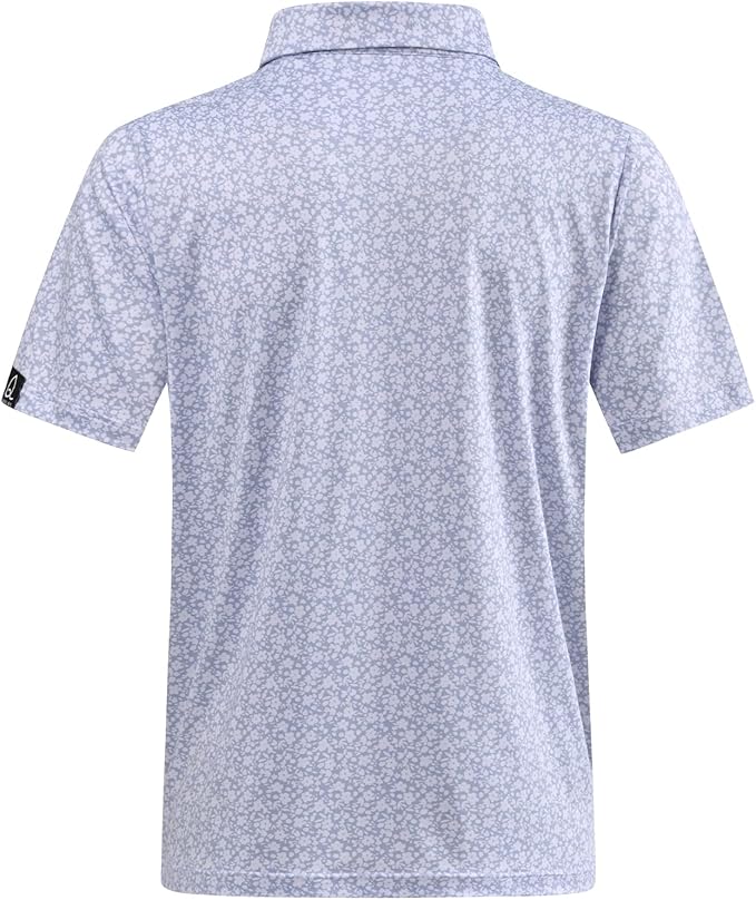 Men's Quick Dry Performance Polo Shirt - Athletic Print Golf Top