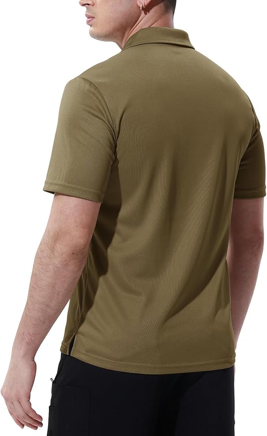 Men's Quick Dry Golf Polo Shirt with Chest Pocket Short Sleeve