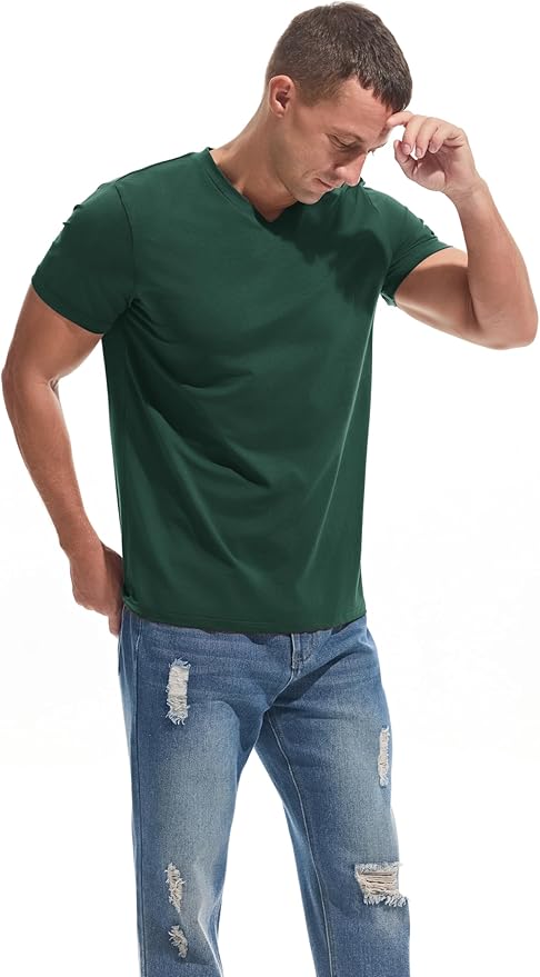 Men’s Modern Fitted V-Neck T-Shirt Premium Comfort Undershirt