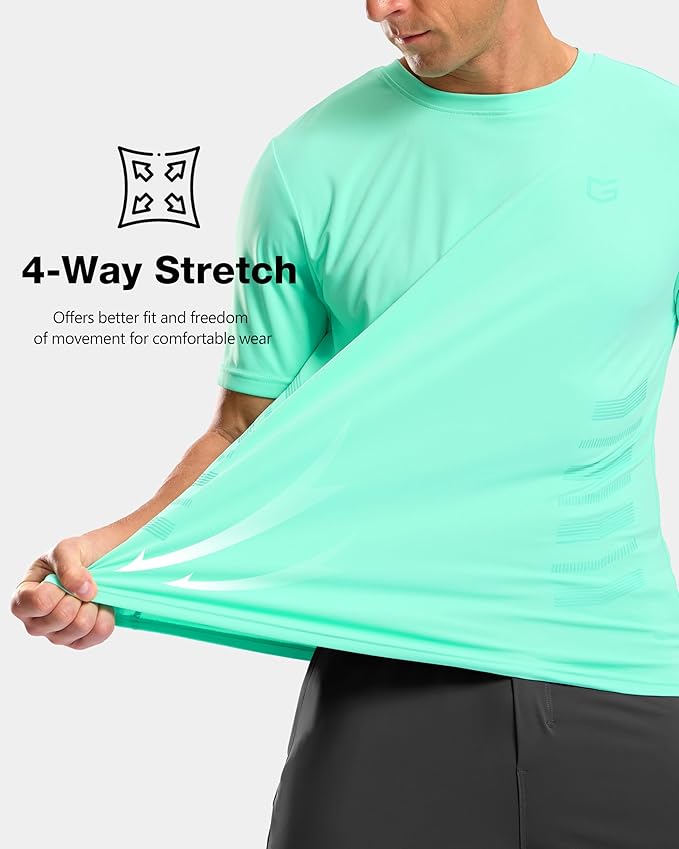 Men's Mint Green Quick-Dry Athletic Running Shirt Gym Workout Top