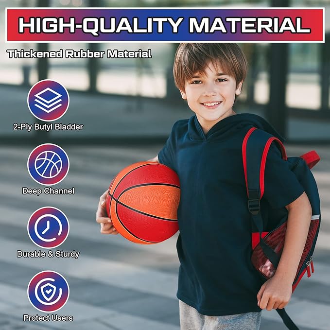 Wettarn 12 Pcs Mini Basketballs for Kids - Size 3 Colorful Rubber Basketball Bulk with Pump for Mini Hoop, Indoor Outdoor Practice, Game, Back to School Party, 7 Inch