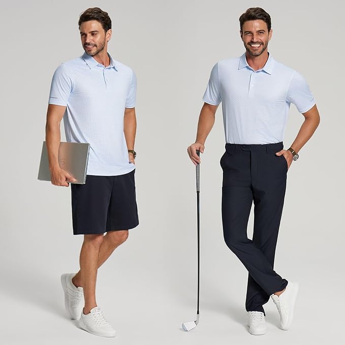 UPF 30+ Performance Men's Golf Polo with Reflective Details