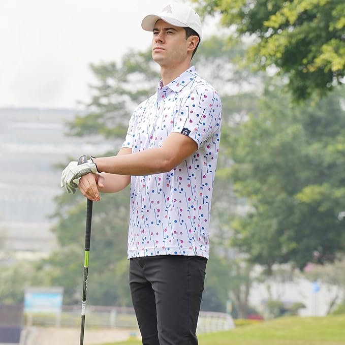 Men's Performance Short Sleeve Golf Polo Quick Dry Shirt