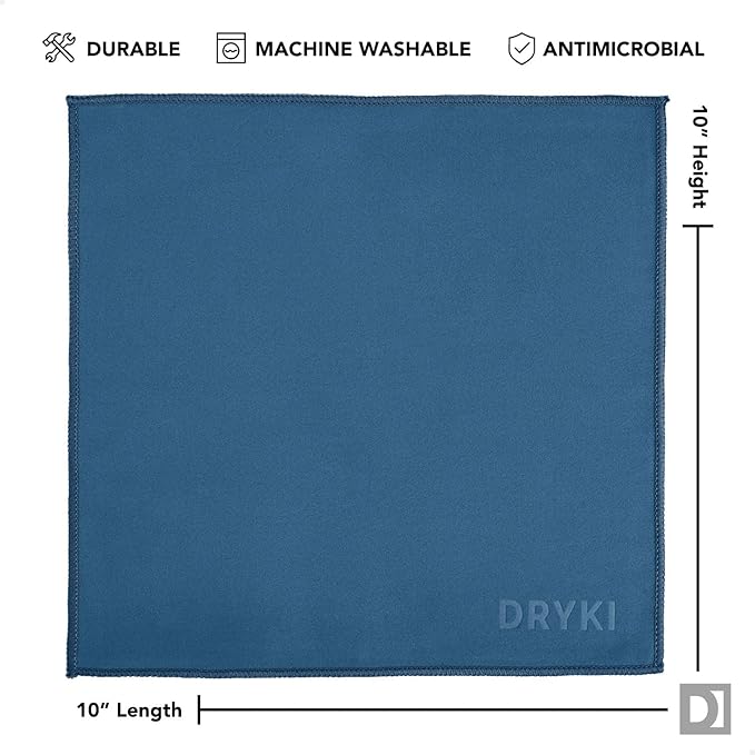 Pocket-Sized Sweat Towels - The Original Sweat Absorbing Handkerchiefs - Quick-Dry Microfiber Sweat Rags for Face, Hands, & Body - Men & Women - Gym, Sports, and Work (Blue: 5 Pack)