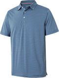 Men's striped dry fit golf polo with short sleeves
