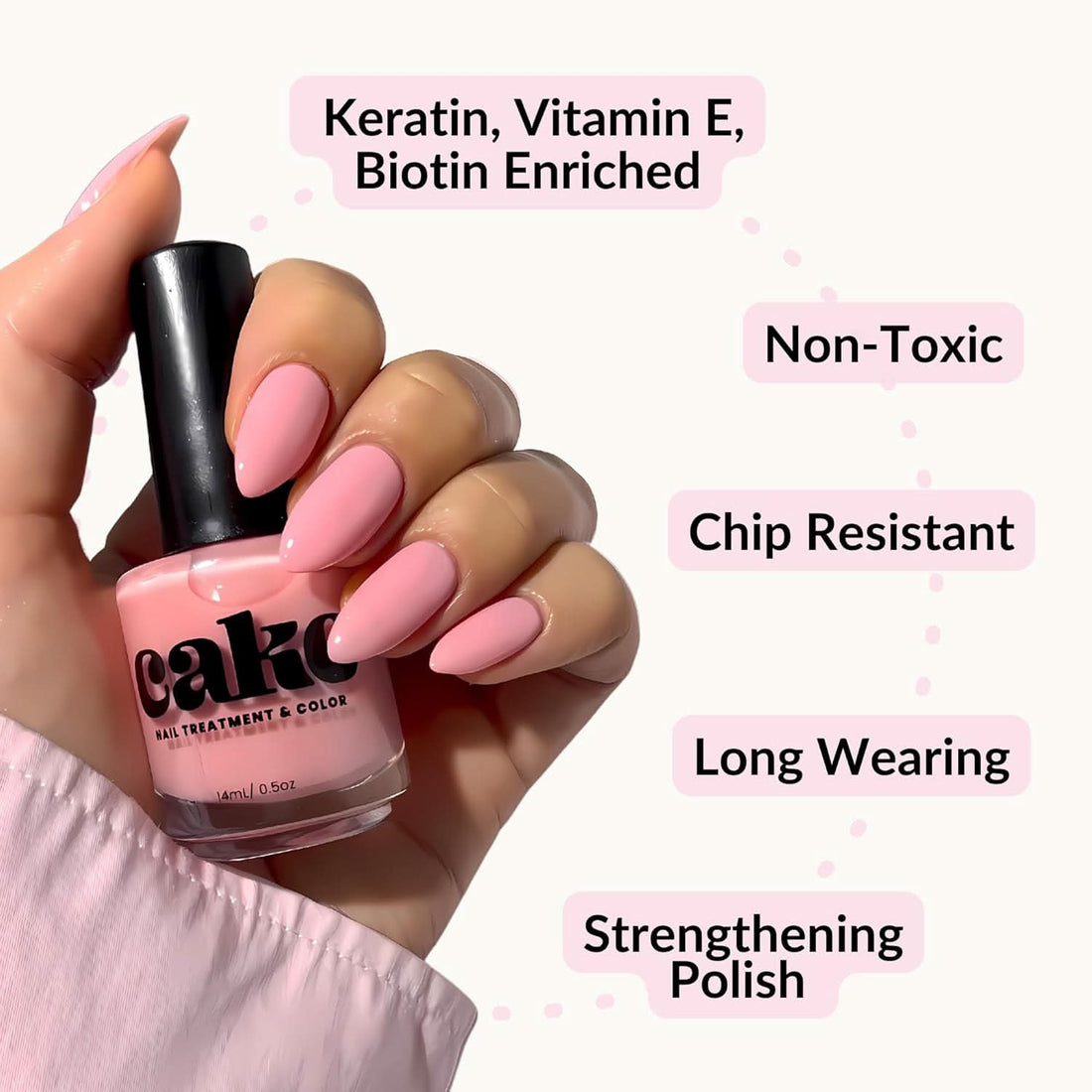 Love Shack Nail Strengthening Polish - Baby Pink Non-Toxic Formula