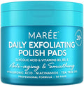 MAREE Glycolic Acid Polishes - Toner Pads for Face Cleansing - Tea Tree Oil, Salicylic Acid & Vitamins E, B3, B5 - Facial Peel & Radiance Deep Cleaning Effect - 50 Count