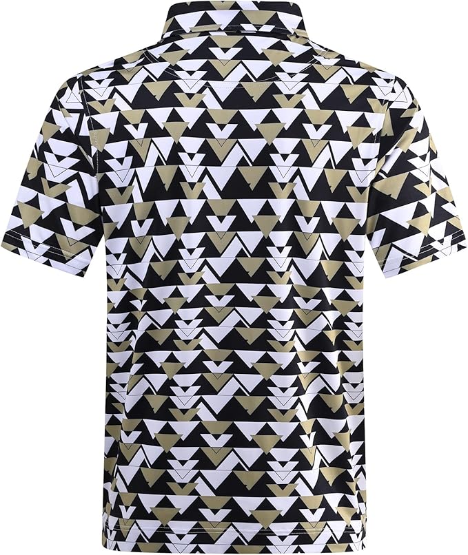 Men's Quick Dry Performance Polo Shirt - Athletic Print Golf Top