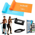 7Ft Long Resistance Bands for Stretching - Resistance Bands Set with Door Anchor - Exercise Bands Including Carry Pouch, E-Book & App - Latex-Free Workout Bands