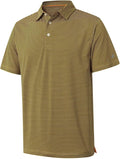 Men's striped athletic golf polo with short sleeves and performance fabric