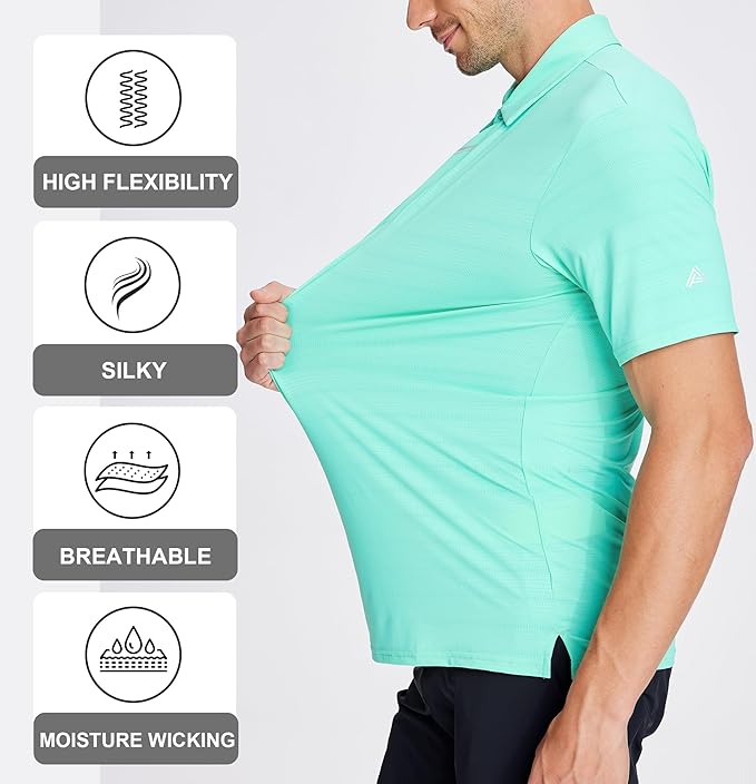 Men's Jacquard Performance Golf Polo with Hidden Placket