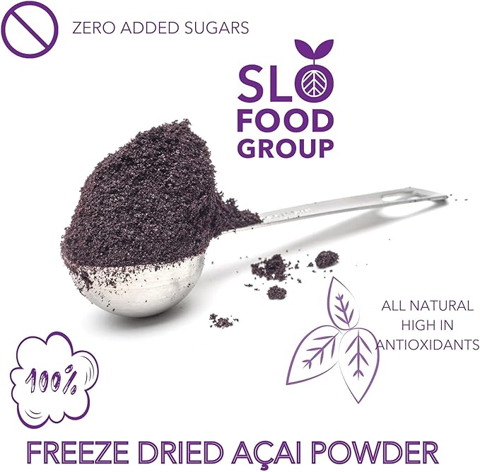 Slofoodgroup Freeze Dried Açaí Powder - Pure Acai Powder from Brazil (3 oz. Açaí), Acai Fruit Powder