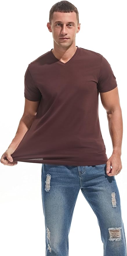 Men’s Modern Fitted V-Neck T-Shirt Premium Comfort Undershirt