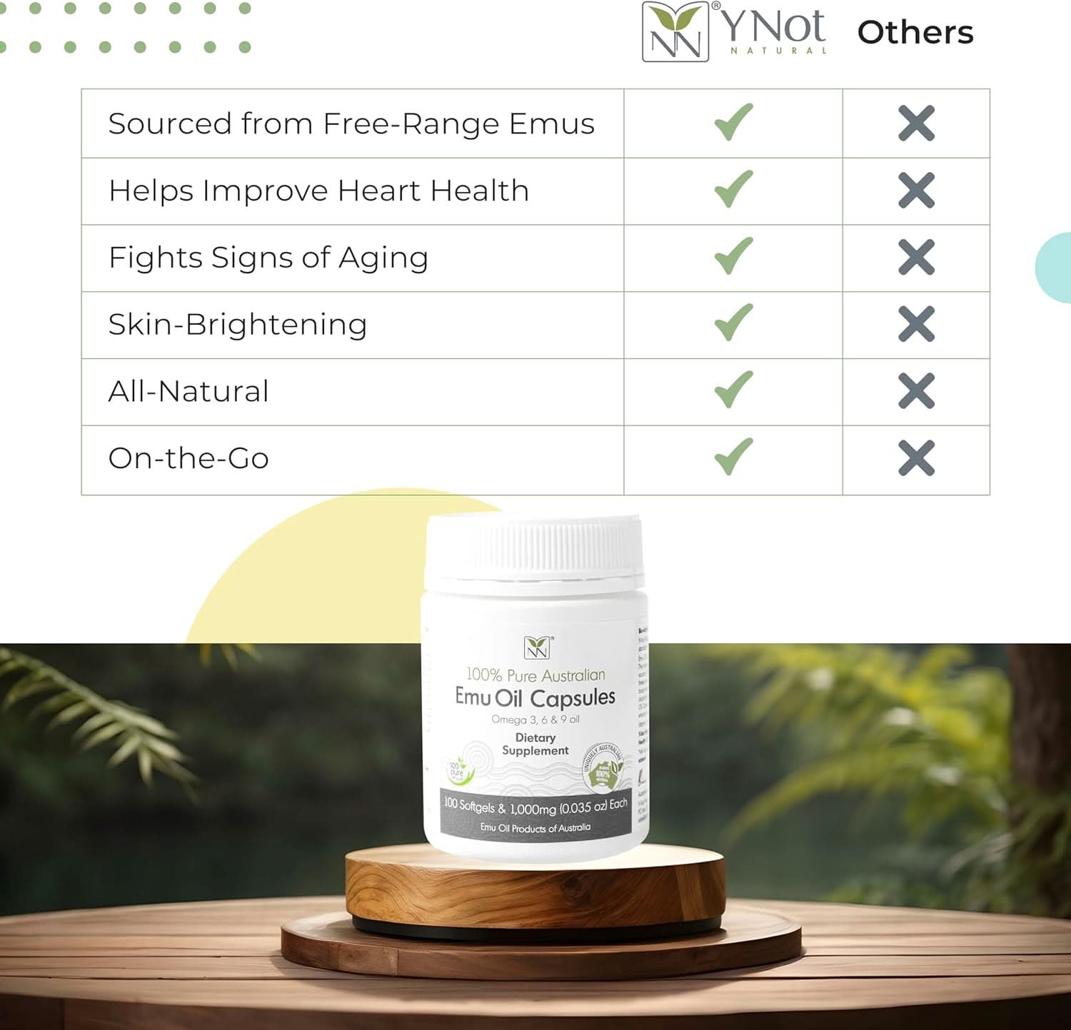 Australian Pure Emu Oil Capsules 1000mg, 100 Capsules