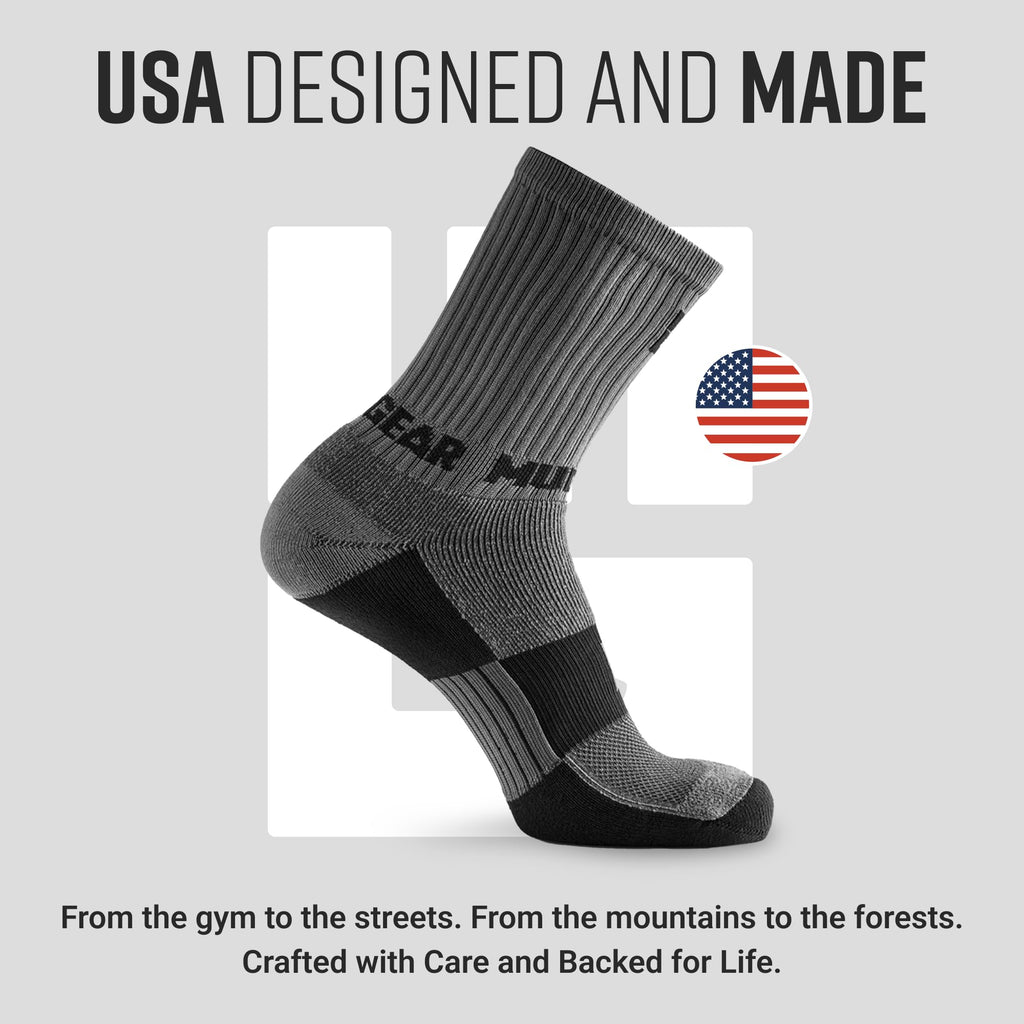 Performance Hiking/Trekking Sock - Gray/Black (2 Pair Pack)