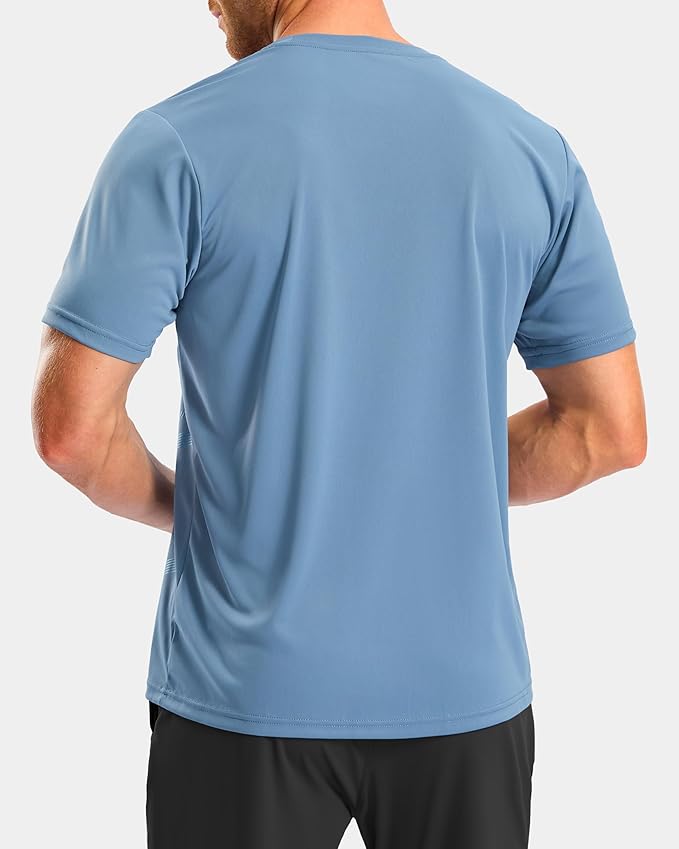 Men's Quick Dry Athletic Running Shirt - Blue Performance Gym Tee