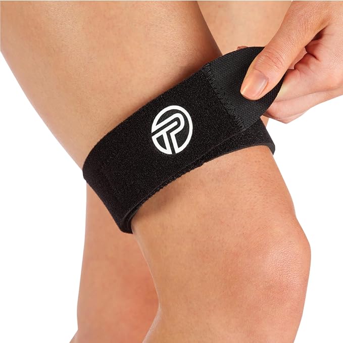 Pro-Tec Athletics IT Band Compression Wrap, Knee Brace, Compression Wraps, Knee Strain, Knee and Outside of Knee Support, Iliotibial Band Syndrome, Adjustable, Men & Women, Working Out