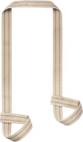 Adjustable yoga mat strap and carrier in use for carrying a rolled yoga mat