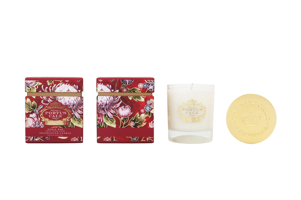 Noble Red Floral Glass Candle with Peony, Cedar and Rose Scent