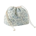 Blue Floral Drawstring Pouch