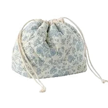 Blue Floral Drawstring Pouch